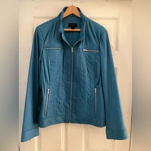 NWOT Danier cobalt blue leather jacket (size xl)